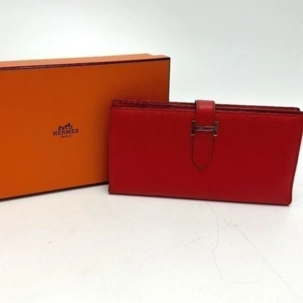 Hermes Bearn Classic Leather Flap Wallet
